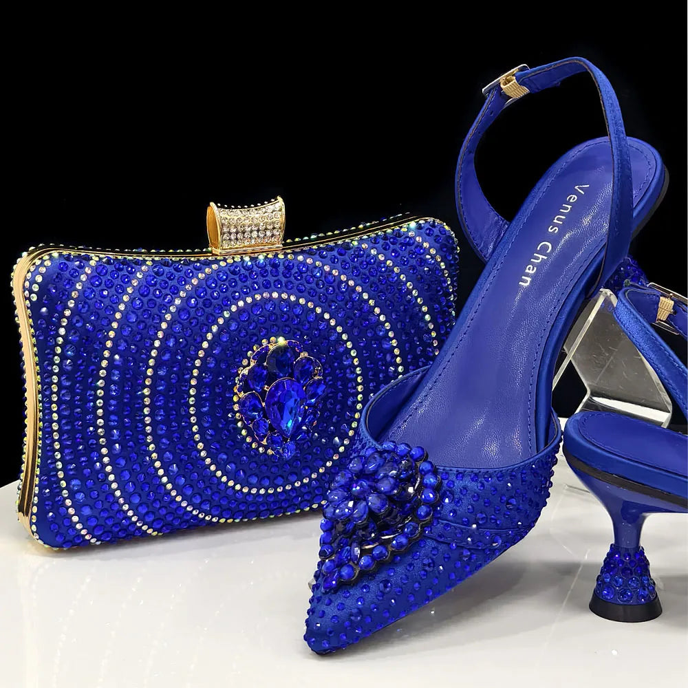 Elegant Italian Design Pink Butterfly Shoes and Bag Set for Women - Perfect for Parties and Weddings