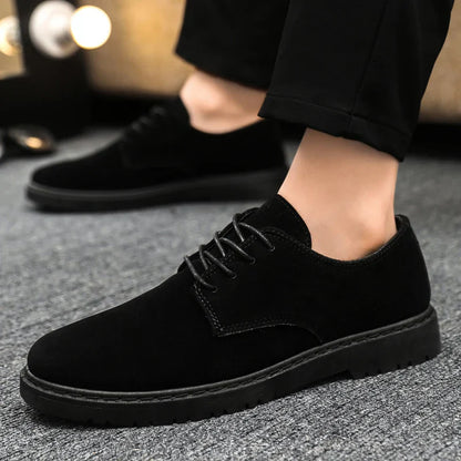 Luxury Brand Mens Casual Shoes Black Men Leather Shoes Fashion Lace Up Platform Work Shoes Wedding Formal Dress Oxfords Shoes