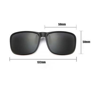 Clip Polarized Sunglasses Square Men Clip On Glasses Flip-up Frames Sunglasses Covers Blue Night Vision Color Lens 2025