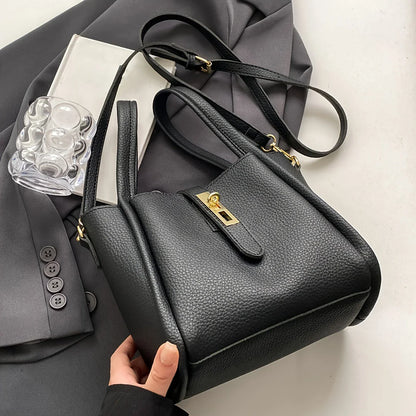 Bolsa de ombro transversal multifuncional de alto valor para o dia a dia, tendência retrô de moda outono-inverno, cor sólida simples