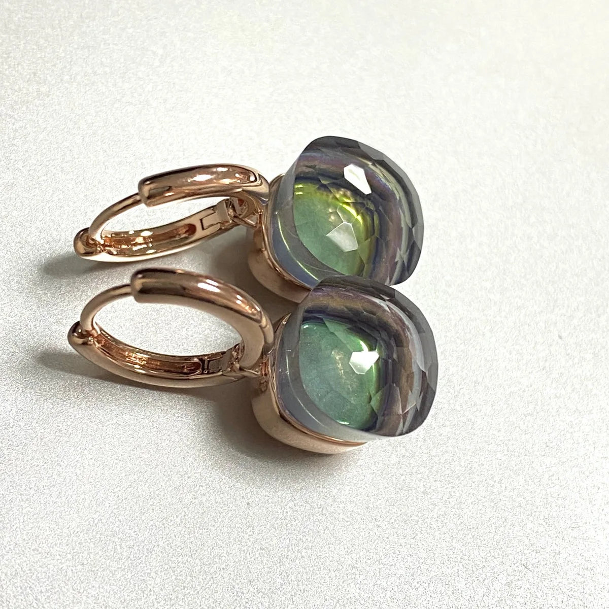 Classic Earrings For Women Amethyst Crystal Earrings Copper With Gold Plated Square Candy Colors Earrings Fashion Jewelry