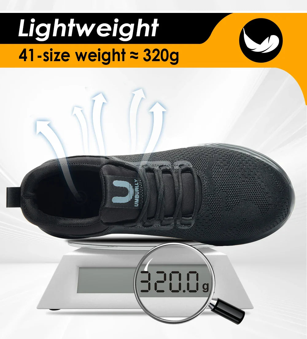 Safety Shoes Men With Steel Toe Cap Anti-smash Men Work Shoes Sneakers Light Puncture-Proof Indestructible Shoes Dropshipping