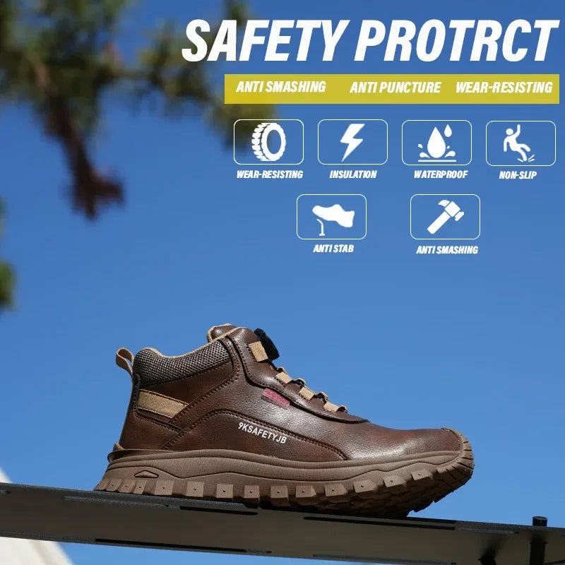 Men's Fashionable Safety Shoes 6KV Insulated Breathable Water-Resistant Anti-Slip Comfortable Work Footwear for Casual And Profe