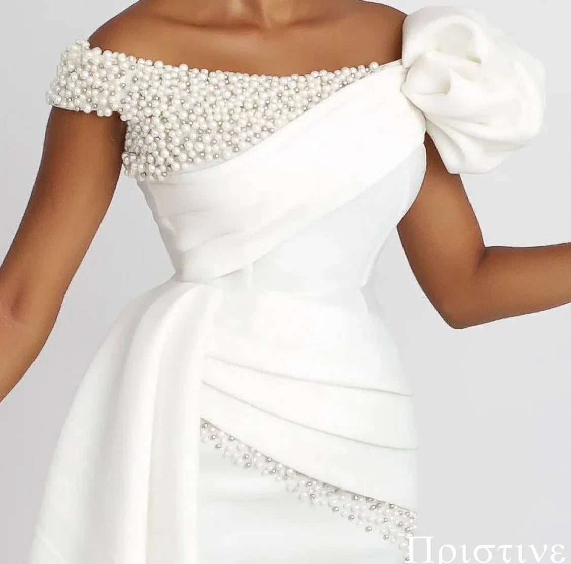 Customized Exquisite Satin Sparkly Pearls Luxury Wedding Dress Simple Sleeveless High Quality Bridal Party Fashion Bridal Gowns
