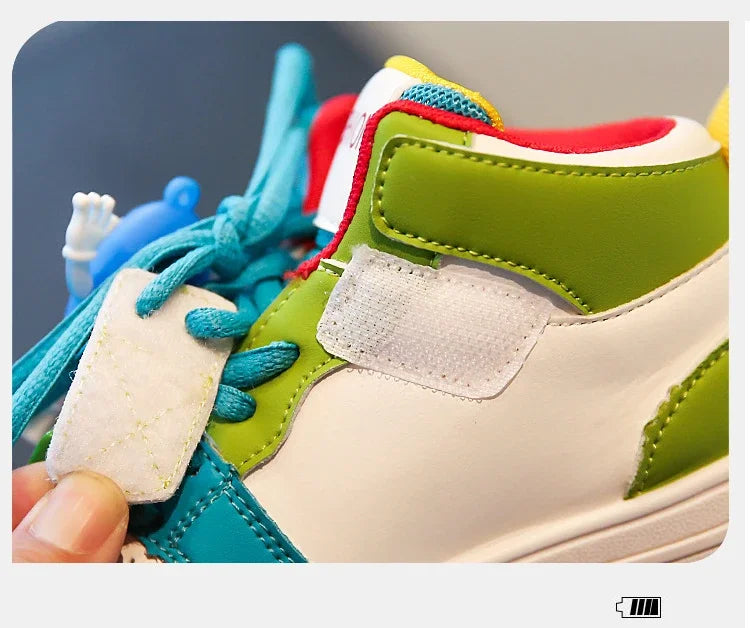 Boys Girls Shoes Board Shoes Children Casual Shoes New Four Seasons Kids Single Sneaker Mandarin Ducks Basketball Sports Shoes