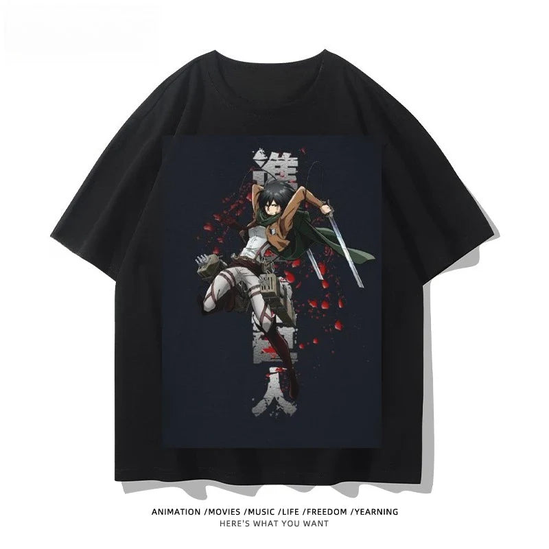 Wings of Liberty Printed Short Sleeve T-shirt Men's and Women's Fashion Loose Cotton Top