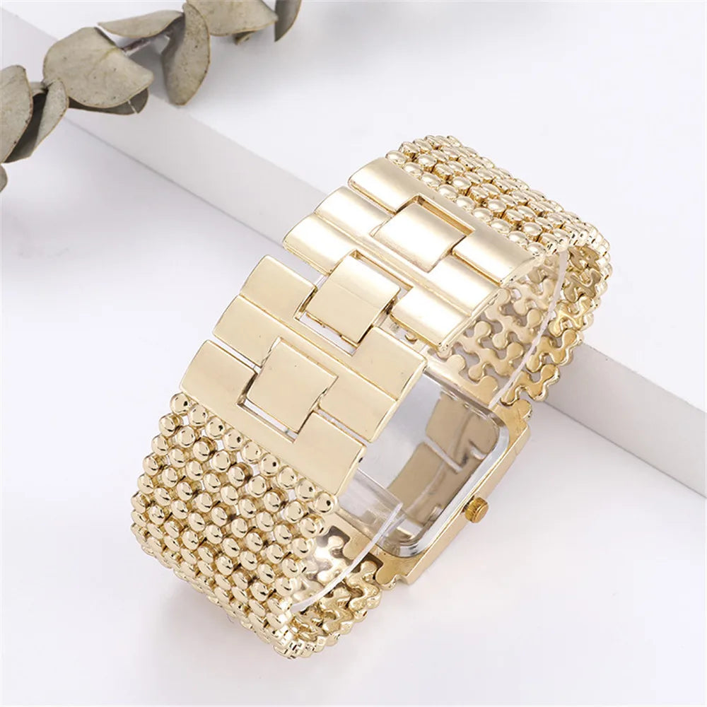 W25 Women's Square Quartz Watch Fashion Brand Light Luxury Stainless Steel Bracelet Girls' Diamond Inlaid Wristwatches