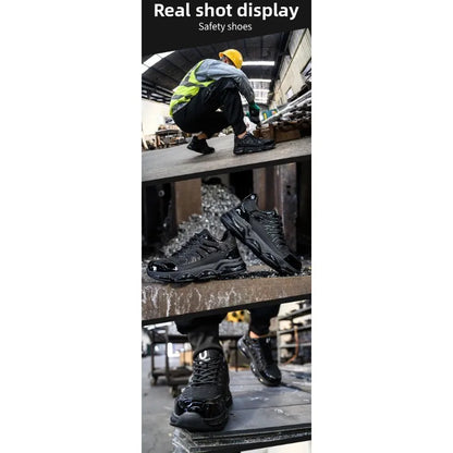 Anti Smashing Anti Piercing Lightweight  Breathable Dirt Resistant Thick Sole  Cushioning  Soft Steel Toe Cap Safety Shoes