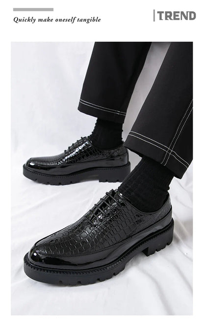 New high-end and trendy pointed-toe leather shoes for men's business formal wear British-style Korean casual shoes