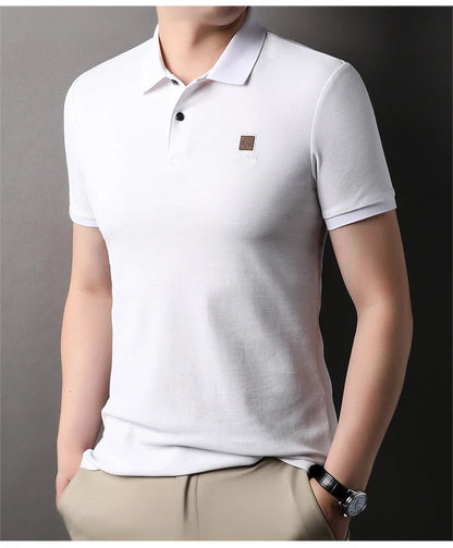 High end brand 100% cotton polo shirt short sleeved men's 2024 summer fashion embroidery comfortable breathable casual T-shirt