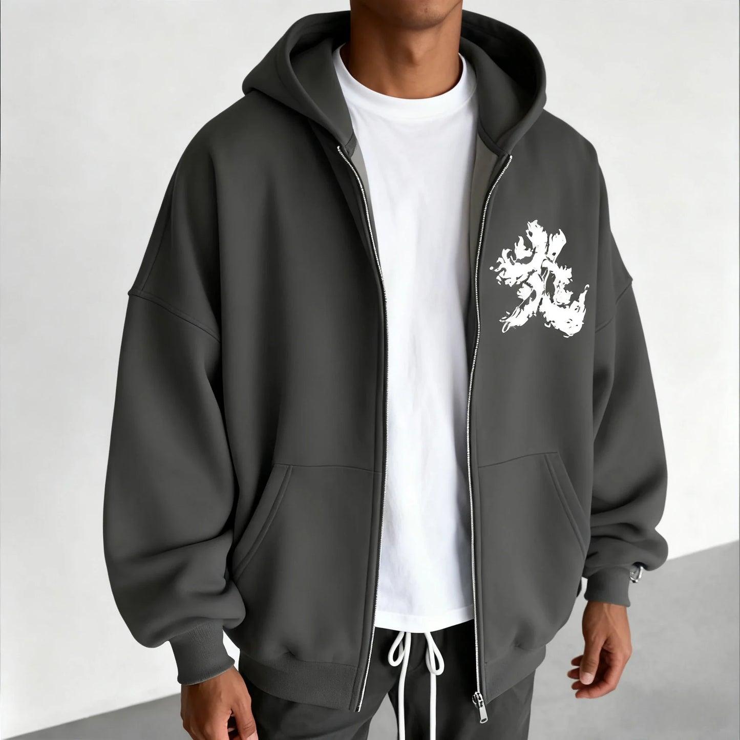 Anime Rengoku Kyoujurou Printed Zipper Hoodie Autumn/Winter  Men's and Women's Casual Sports Sports Shirt Top