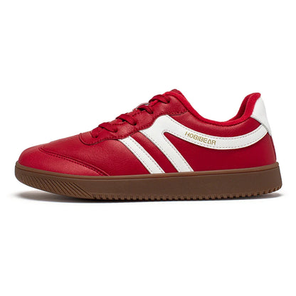 Wide Toe Shoes Unisex Artificial Leather Faux Fur Lined Sneakers Casual Retro Lace Up Shoes for Women Men