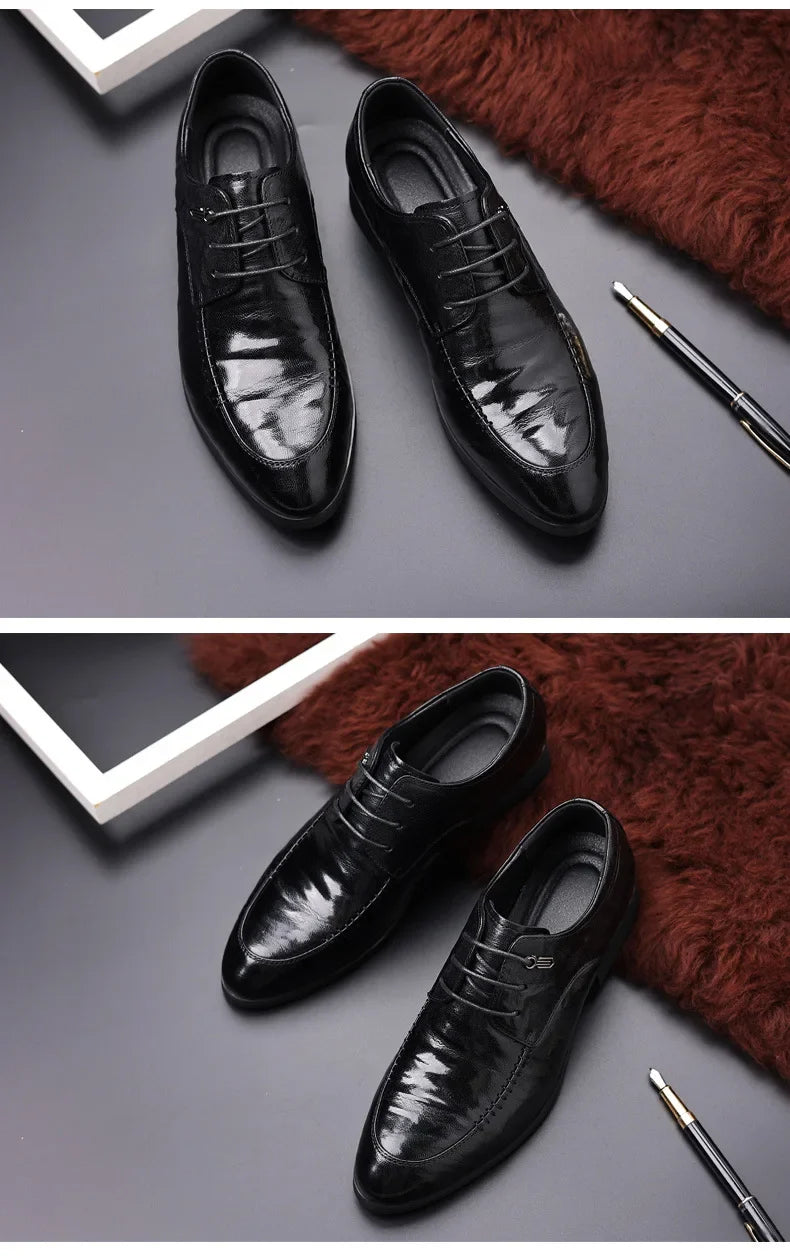 Spring Business Dress Men Leather Shoes Men British Top Sheepskin Shoes
