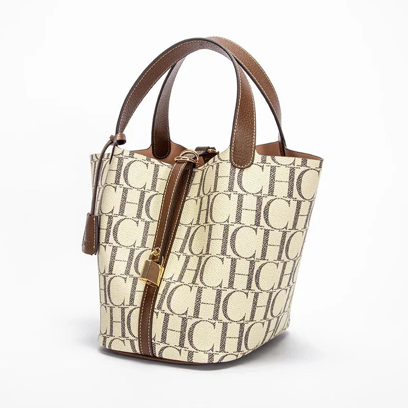 Large Capacity Commuter Travel Handbag Luxury Brand Fashion Texture Letter Printed Women's Shoulder Bag