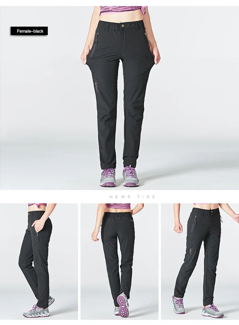 Women Hiking Pants Camping Trekking Running Climbing Mountain Trousers Lightweight Quick Dry Waterproof Summer Pants