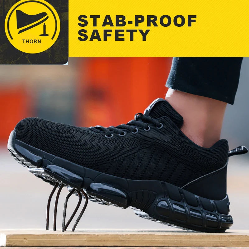 Steel Toe Safety Shoes Anti-smash Puncture-Proof Safety Work Shoes Breathable Wear-Resistant Construction Industrial Footwear