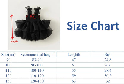 Summer Girl Princess Dress Children's Bow Strap Black Tutu Dress Elegant Girls Party Dresses Fashion Toddler Sweet Cute Clothes
