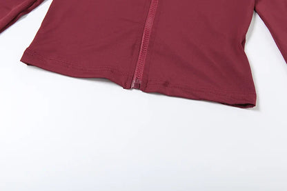 Casual Women 2 Piece Set Classic Tracksuits Solid Long Sleeve Zip-up Hood Tops+Slim Elastic Pants Sporty Concise Outfits