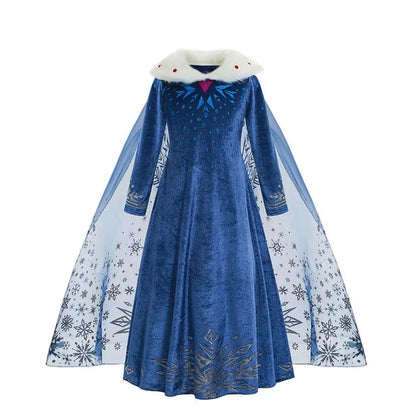 Frozen Elsa Princess For Girls Cosplay Costume Kids Mesh Snow Queen Carnival Birthday Party Dress Up Clothes 2-10Yrs Gown