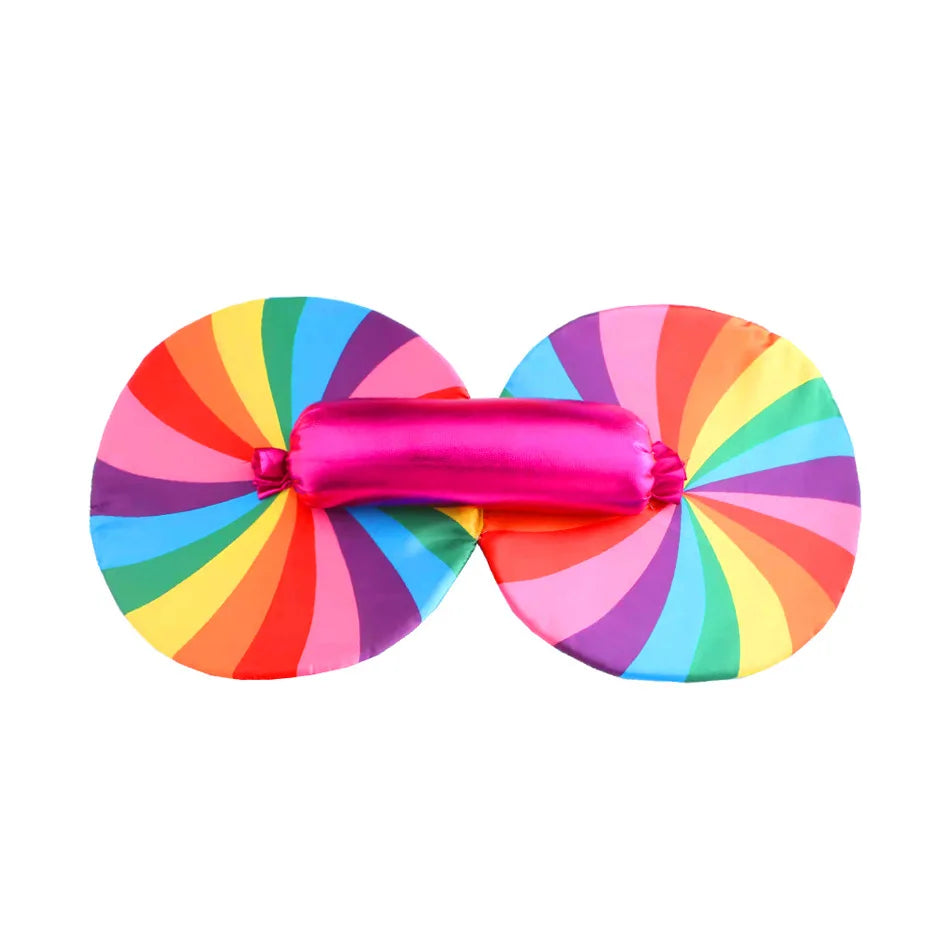 2026 New Candy Dress For Baby Girl Purim Carnival Birthday Costume Fancy Rainbow Short Sleeve Cute Dress + Accessories Set