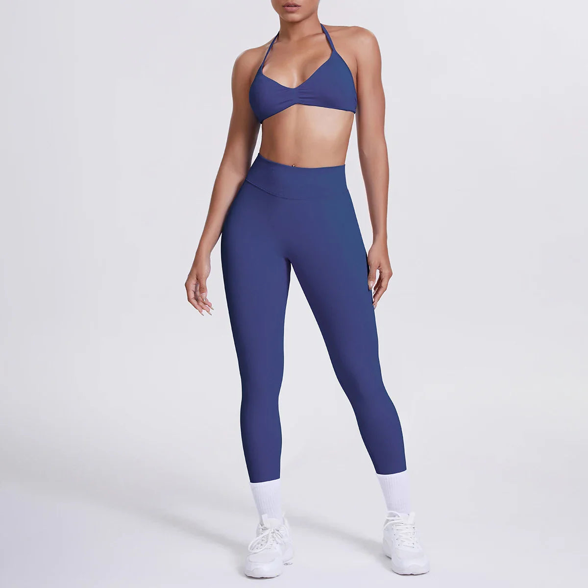 Women 2pcs Patchwork Sport Yoga Suit Training Sleeveless Sport Gym Tops Tummy Control Slimming Booty Leggings Yoga Suit Sports