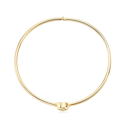 0.5CT Moissanite Bangle Bracelet 18K Gold Plated 925 Sterling Silver Classic Bangle Bezel Set Diamond Bracelet for Women Gifts