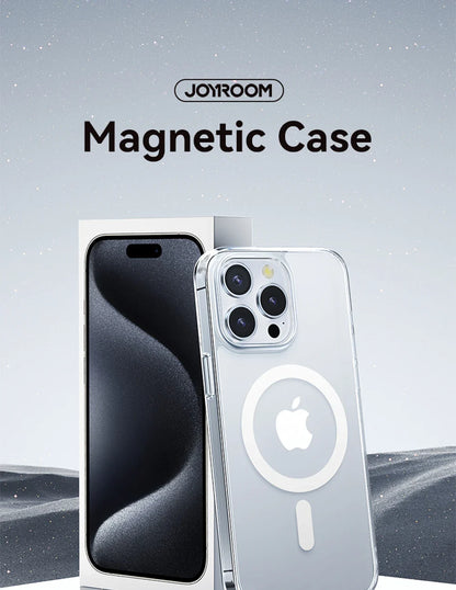 Magnetic Transparent Case For iPhone 15 14 13 Pro Max Case For Magsafe Wireless Charge Shockproof Cover Anti-fall