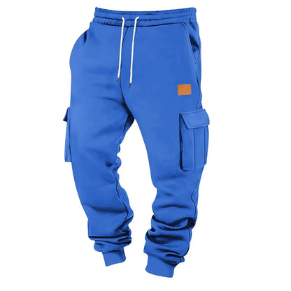 Men's Cargo Pants 2025 New Casual Loose Autumn Winter Straight Baggy Pants Multi-Pockets Solid Color Pinting Sweatpants ﻿