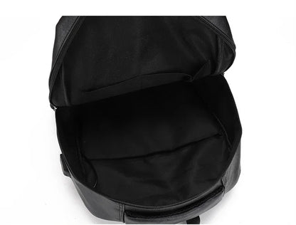 High QualityUSBCharging Backpack MenPULeather Large Capacity Computer Backpack School Backpack for Teenage Boys