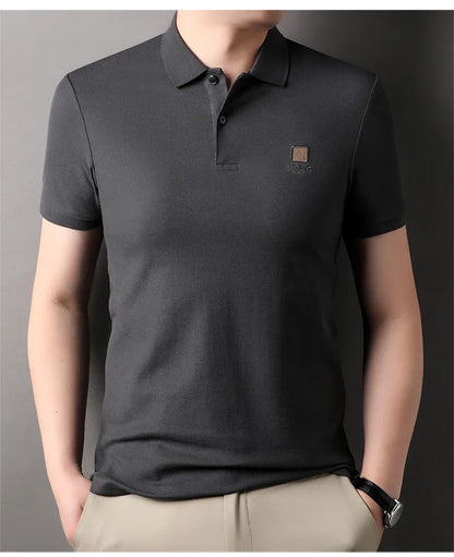 High end brand 100% cotton polo shirt short sleeved men's 2024 summer fashion embroidery comfortable breathable casual T-shirt