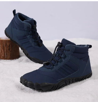 Womens Mens Waterproof Winter Barefoot Shoes Snow Boots Cotton Warm Fur Lined Unisex Walking Hiking Outdoor Shoes
