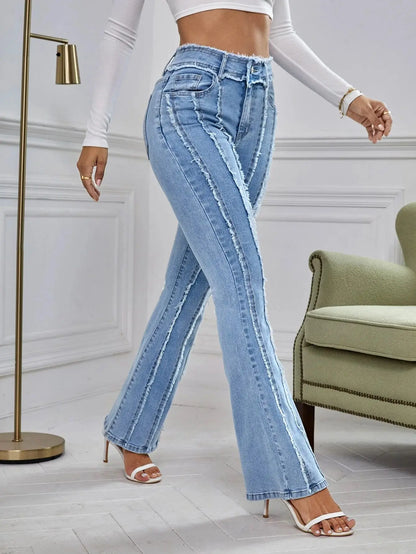 Women Skinny High Waist Aesthetic Y2k Denim Trousers