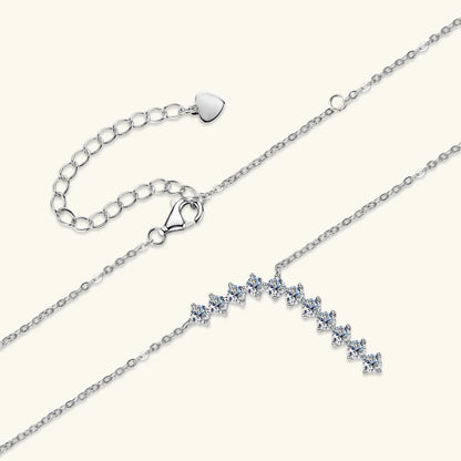 1.7cttw D color Moissanite Earrings Necklace 925 Sterling Silver Y-Shaped Pendant Necklaces Jewelry Set For Women Charming Gift