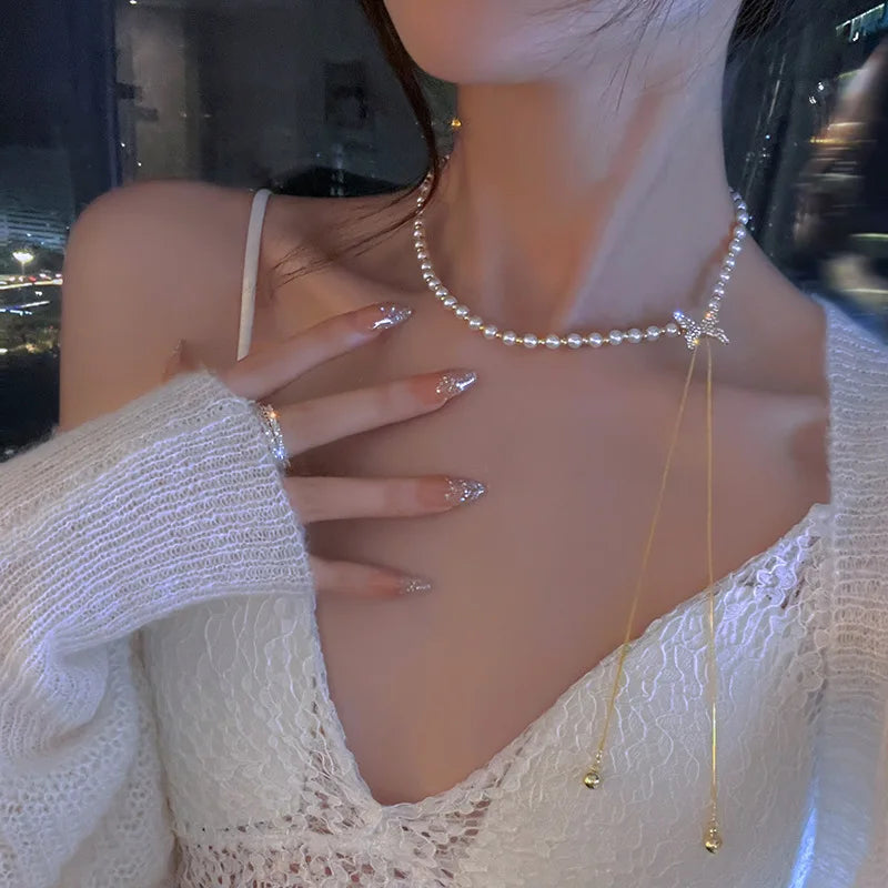Heart Shape Pendant Necklaces Silver Color 5A Cubic Zirconia Minimalist Style Clavicle Chain Women And Girl Jewelry