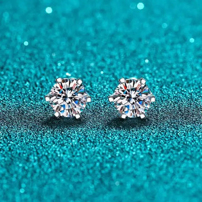 0.2ct 0.5ct 1ct 2ct  Moissanite Stud Earrings For Women Screw Thread Ear Studs 925 Sterling Silver Earring Fine Jewelry