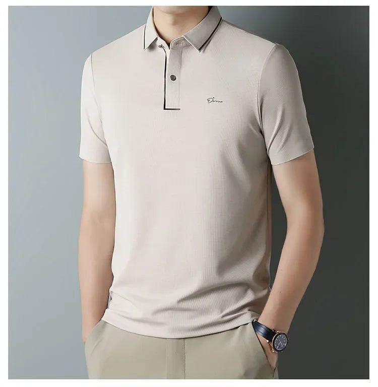 High end designer brand short sleeve POLO shirt men cool breathable summer T-shirt fashionable embroidery casual men's clothing