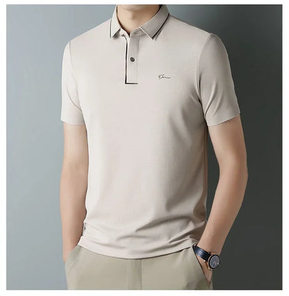High end designer brand short sleeve POLO shirt men cool breathable summer T-shirt fashionable embroidery casual men's clothing