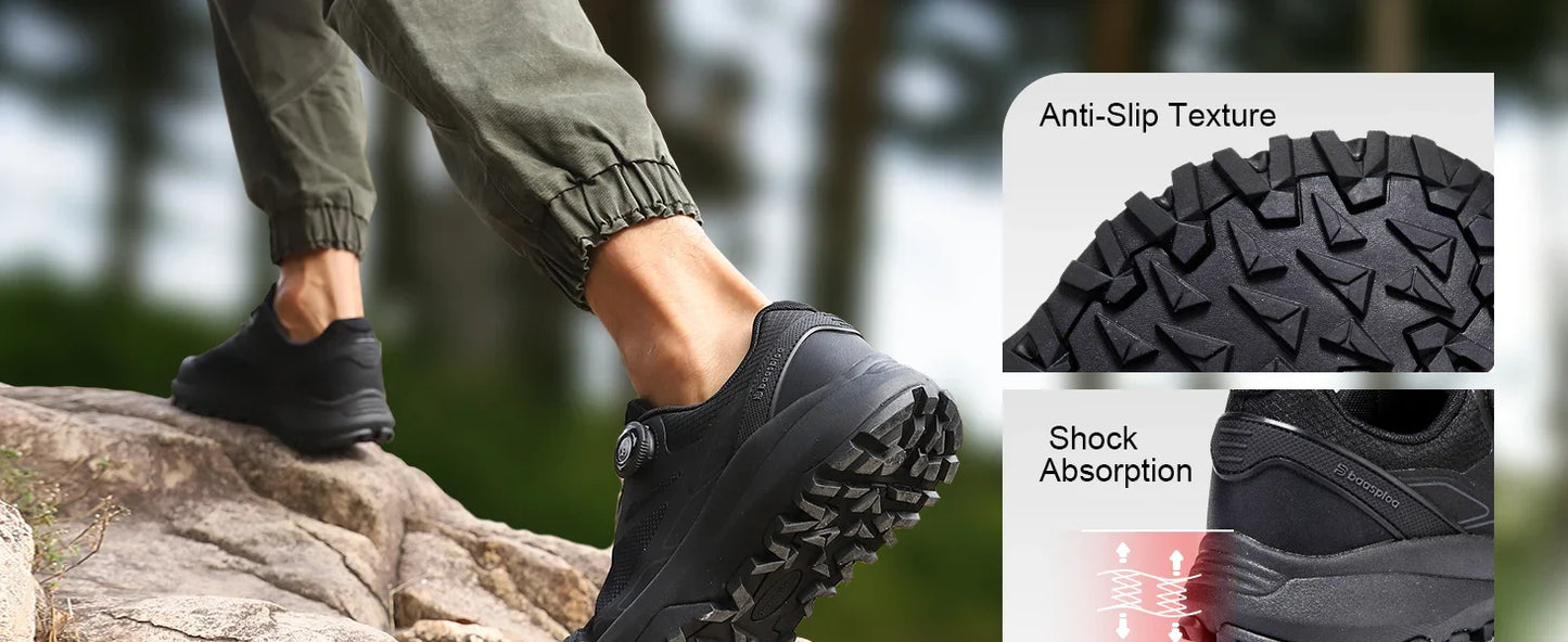 Men Hiking Shoes Outdoor Climbing Mesh Breathable Travel Walking Shoes Male Non-Slip Wear Resistant Comfortable Sneaker