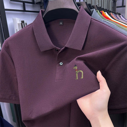 100Cotton High Quality Men's Polo Shirt Breathe Solid Color Soft Dog Print Short Sleeve Summer Lapel T-Shirt Business Menswear