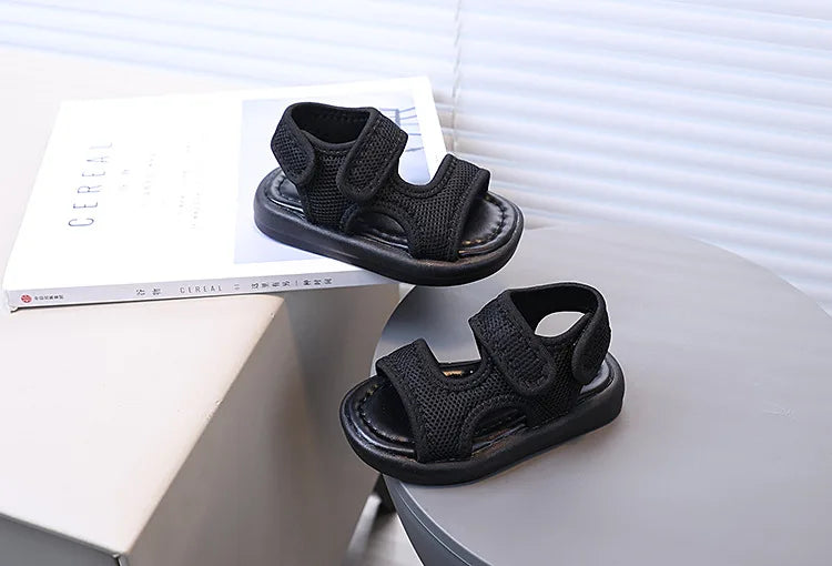 Summer Boy Casual Lightweight Cloth Vamp Beach Shoes Student Outdoor Girls Sandals Breathable Daily Platform Flat Sandals I05073