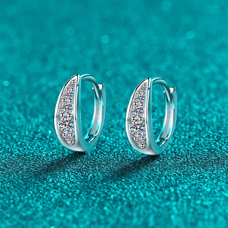 Full D Color Moisanite Earrings 925 Sterling Silver Lab Diamond Sparking Hoop Earrings Wedding Party Earring Fine Jewelry