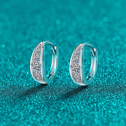 Full D Color Moisanite Earrings 925 Sterling Silver Lab Diamond Sparking Hoop Earrings Wedding Party Earring Fine Jewelry