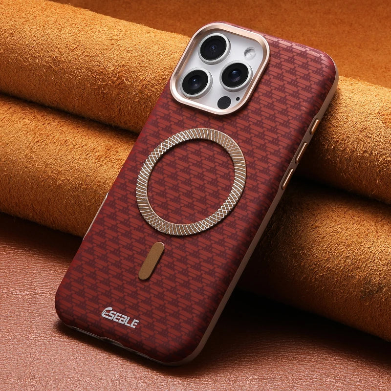 For Magsafe Magnetic Solid Color Triangle Pattern Phone Case for iPhone 17 Pro Max 15 13 14 16 Pro Max Bumper Back Cover
