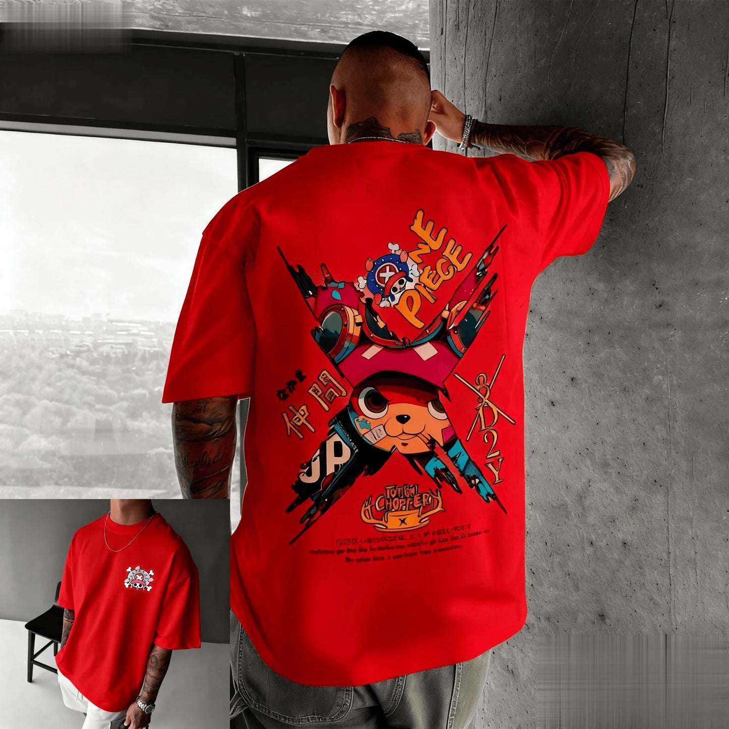 New One Piece Chopper Anime T Shirt Men Women Cotton Short Sleeve Tee Summer Cartoon Graphic Streetwear Casual Top Oversized Y2k