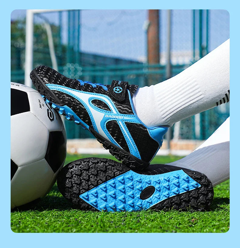 Kids Unisex Soccer Shoes Boys Grils Football Boots Non-Slip Training Indoor Outdoor Athletic Shoes Breathable Ultralight Sports