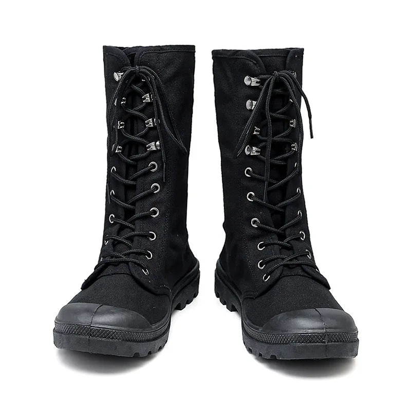 Men Boots Outdoor Fashion Men's Casual Shoes Canvas High Top Shoes Ankle Boots Black High Top Boots