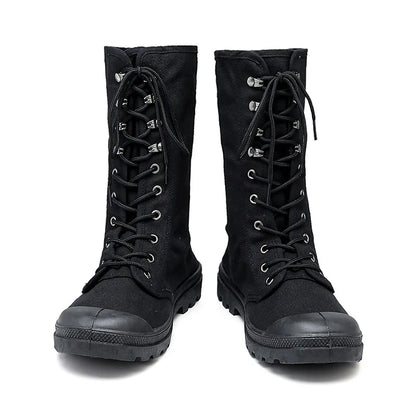 Men Boots Outdoor Fashion Men's Casual Shoes Canvas High Top Shoes Ankle Boots Black High Top Boots