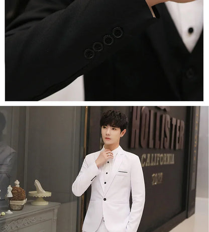 Western-Style Men's Suits Cross-Border Wholesale New Arrival Slimming Three-Piece Set Korean Version Business Professional Gown