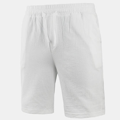 New Men's Cotton Linen Shorts Pants Male Summer Breathable Solid Color Linen Trousers Fitness Streetwear S-3XL