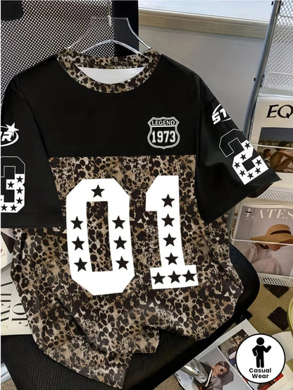 Summer Number Digital 3D Printed T-Shirt for Kids Sports Style Top Patchwork Short Sleeve Sports Football Jersey Y2k Loose Tops